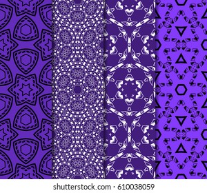 set of geometric ornament on color background. Seamless vector illustration. For interior design, wallpaper