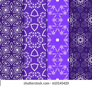 set of geometric ornament on color background. Seamless vector illustration. For interior design, wallpaper