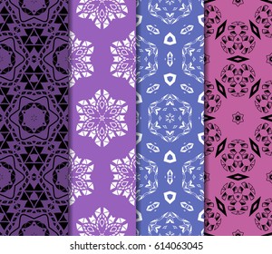 set of geometric ornament on color background. Seamless vector illustration. For interior design, wallpaper