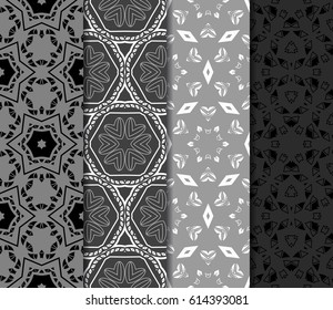 set of geometric ornament on color background. Seamless vector illustration. For interior design, wallpaper