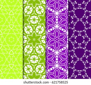 set of geometric ornament on color background. Seamless vector illustration. For interior design, wallpaper