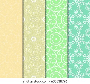 set of geometric ornament on color background. Seamless vector illustration. For interior design, wallpaper