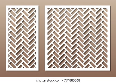 Set geometric ornament template. card for laser cutting. decorative design element. circular pattern. Vector illustration.