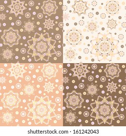 Set geometric ornamental patterns. Vector illustration.