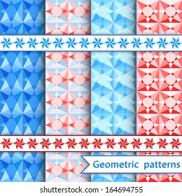 Set geometric ornamental patterns. Vector illustration.