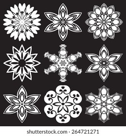 A set of geometric ornaments. Vector illustration