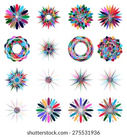 Set of geometric ornaments. Vector illustration