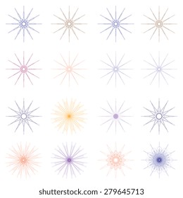 Set of geometric ornaments. Vector illustration