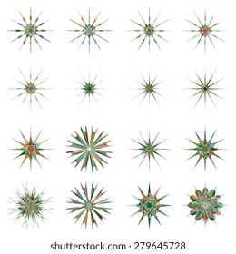 Set of geometric ornaments. Vector illustration