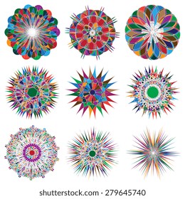 Set of geometric ornaments. Vector illustration