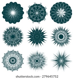 Set of geometric ornaments. Vector illustration