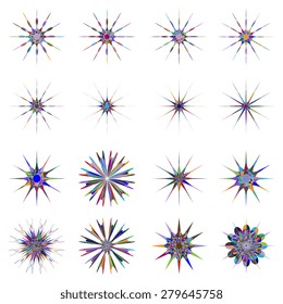 Set of geometric ornaments. Vector illustration