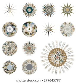 Set of geometric ornaments. Vector illustration