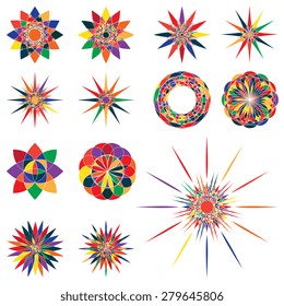 Set of geometric ornaments. Vector illustration
