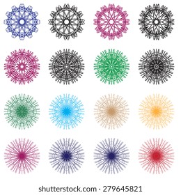Set of geometric ornaments. Vector illustration
