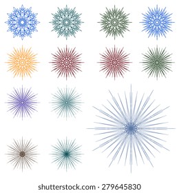 Set of geometric ornaments. Vector illustration