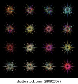 Set of geometric ornaments. Vector illustration