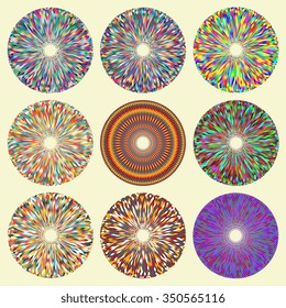 Set of geometric ornaments. Vector illustration