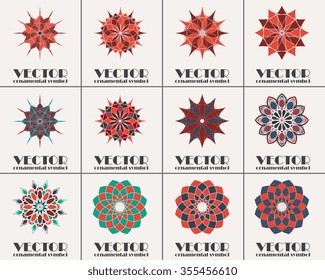 Set of geometric ornaments. Vector illustration