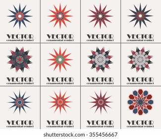 Set of geometric ornaments. Vector illustration