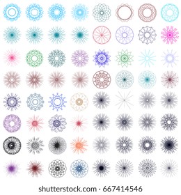 Set of geometric ornaments. Vector illustration
