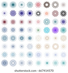 Set of geometric ornaments. Vector illustration