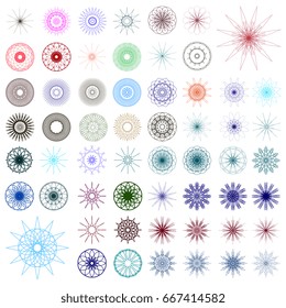 Set of geometric ornaments. Vector illustration