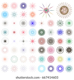 Set of geometric ornaments. Vector illustration