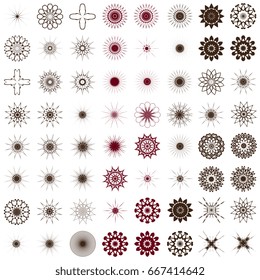 Set of geometric ornaments. Vector illustration
