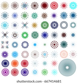 Set of geometric ornaments. Vector illustration