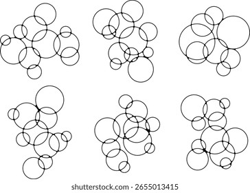 Conjunto de elementos vetoriais de design de pôster abstrato circular sobrepostos geométricos. Moderno minimalista abstrato design de decoração de arte isolado no fundo branco. 