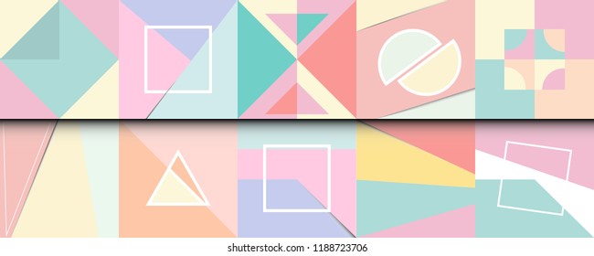 set geometric pastels background.Flat lay.decorations for your design