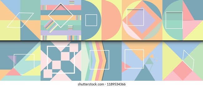 set geometric pastels background.Flat lay.decorations for your design