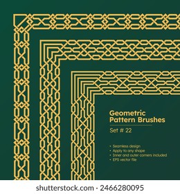 Set of Geometric Pattern Brushes Greek Borders Design