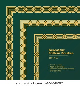 Set of Geometric Pattern Brushes Greek Borders Design