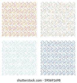 Set Geometric pattern of colored triangles. Flat vector background EPS 10