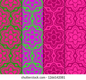 Set Of Geometric Pattern, Floral Lace Geometric Ornament. Ethnic Ornament. Vector Illustration. For Greeting Cards, Invitations, Cover Book, Fabric, Scrapbooks