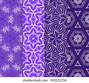 set of geometric pattern in floral lace style. Ethnic ornament. Vector illustration. For modern interior design, fashion textile print, wallpaper, dÃ©cor panel