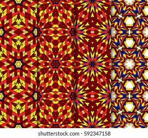 set of geometric pattern in floral lace style. Ethnic ornament. Vector illustration. For modern interior design, fashion textile print, wallpaper,  