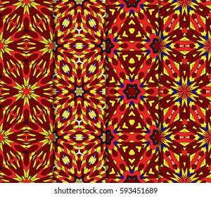 set of geometric pattern in floral lace style. Ethnic ornament. Vector illustration. For modern interior design, fashion textile print, wallpaper, dÃ©cor panel