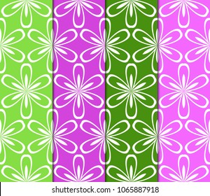 Set of geometric pattern in lace style. Ethnic ornament. Vector illustration. For modern interior design, fashion textile print, wallpaper