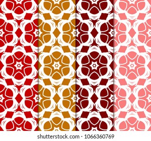 Set of geometric pattern in lace style. Ethnic ornament. Vector illustration. For modern interior design, fashion textile print, wallpaper.