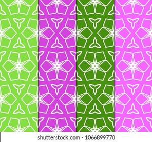Set of geometric pattern in lace style. Ethnic ornament. Vector illustration. For modern interior design, fashion textile print, wallpaper