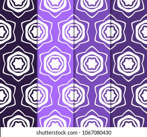 Set of geometric pattern in lace style. Ethnic ornament. Vector illustration. For modern interior design, fashion textile print, wallpaper.