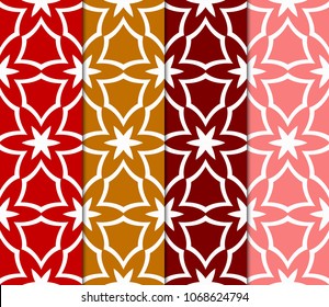 Set of geometric pattern in lace style. Ethnic ornament. Vector illustration. For modern interior design, fashion textile print, wallpaper