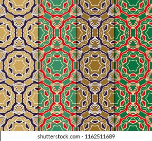 Set of geometric pattern in lace style. Ethnic ornament. Vector illustration. For modern line texture for wallpaper, packaging, banners, textile fashion fabric print, invitation cards