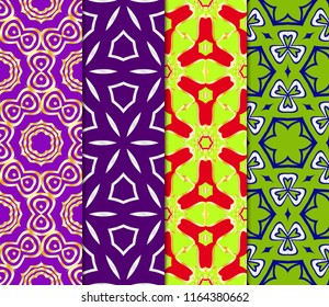 Set of geometric pattern in lace style. Ethnic ornament. Vector illustration. For modern line texture for wallpaper, packaging, banners, textile fashion fabric print, invitation cards.