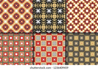 Set of Geometric Pattern with Modern Line Design . Seamless Vector Background. For Scrapbooking Design, Printing, Wallpaper, Decor, Fabric, Invitation