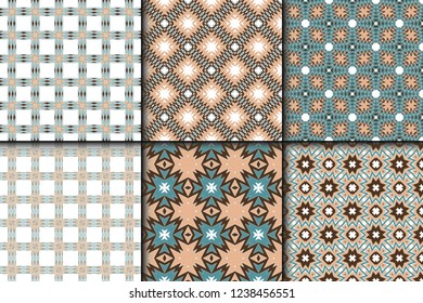 Set of Geometric Pattern with Modern Line Design . Seamless Vector Background. For Scrapbooking Design, Printing, Wallpaper, Decor, Fabric, Invitation