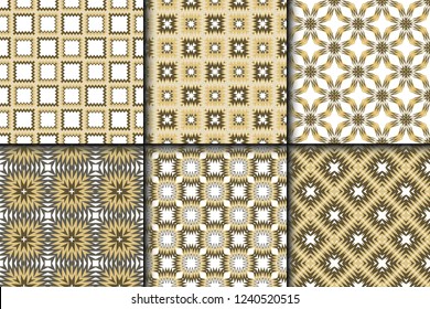 Set of Geometric Pattern with Modern Line Design . Seamless Vector Background. For Scrapbooking Design, Printing, Wallpaper, Decor, Fabric, Invitation